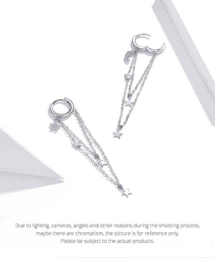 Silver Jewelry Moon Earrings for Women