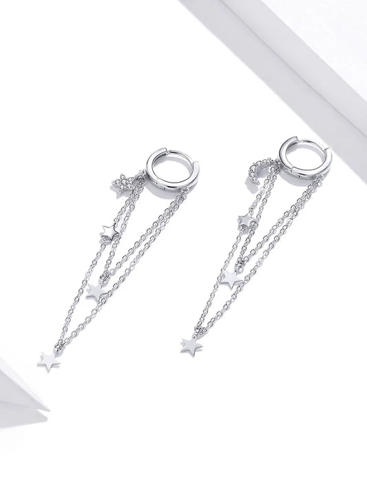 Silver Jewelry Moon Earrings for Women