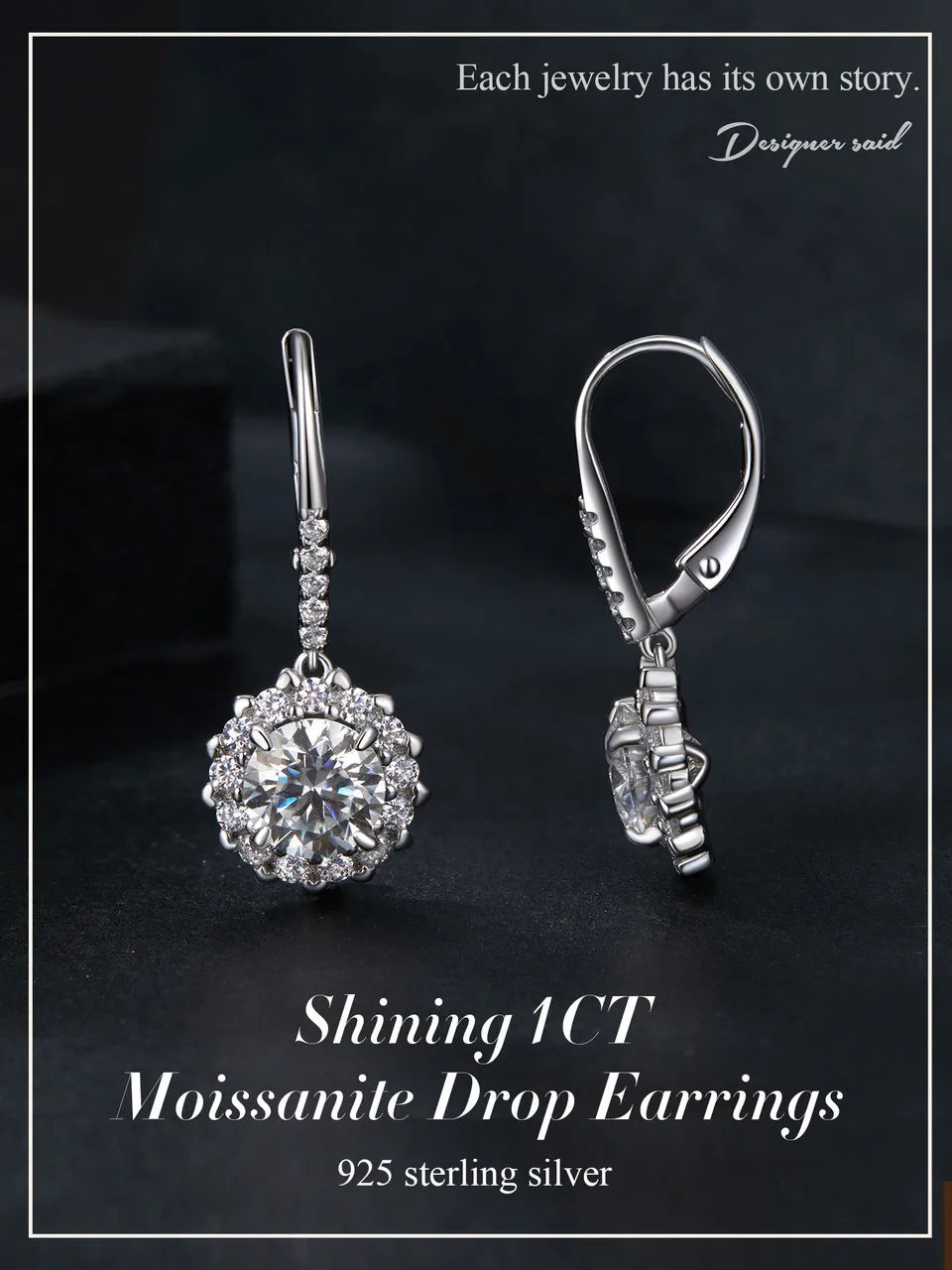 Moissanite Hoop Earrings